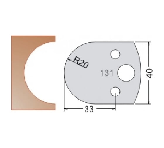 Нож мультисистема HSS полуштап R20 40x20x4 мм Dimar 3313140 1