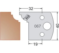 Нож мультисистема HSS фаска ампир R8 40x20x4 мм Dimar 3306740