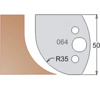 Нож мультисистема HSS полугалтель R35 50x20x4 мм Dimar 3306450