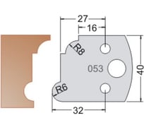 Нож мультисистема HSS профиль классика R8, 6 40x20x4 мм Dimar 3305340
