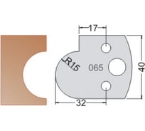 Нож мультисистема HSS галтель R15 40x20x4 мм Dimar 3306540