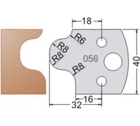Нож мультисистема HSS врезная ручка R6, 8 40x20x4 мм Dimar 3305640