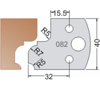 Нож мультисистема HSS профиль классика с галтелью R7 40x20x4 мм Dimar 3308240