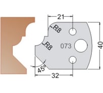 Нож мультисистема HSS мультипрофиль карниз R8 40x20x4 мм Dimar 3307340