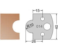 Нож мультисистема HSS полуштап R10 40x20x4 мм Dimar 3301440