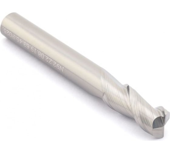 Фреза концевая твердосплавная для алюминия, цветных металлов и пластика 8х19х63 мм, хв-к 8 мм, Z2 N92.z2.08.19.63.45.F025 1
