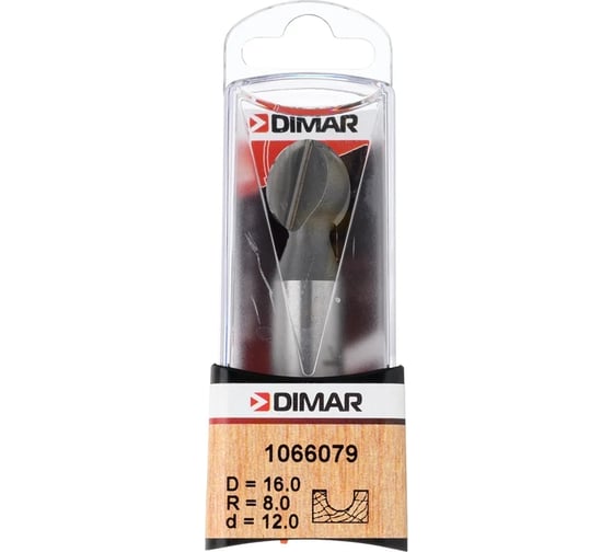 Фреза шар. сфера R8 16x16 мм, L63. Z2. хвостовик 12 мм Dimar 1066079