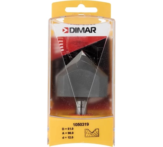 Фреза V паз 90 гр. 51x44.5 мм, L83, хвостовик 12 мм Dimar 1050319