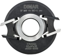 Фреза насадная мультипрофиль 40 93x40 мм, Z2, сменные ножи, HSS, посадка 30 мм Dimar 7760061