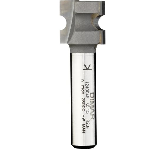 Фреза катушка R2.8 15.1x12.7 мм, L45, хвостовик 8 мм Dimar 1240045