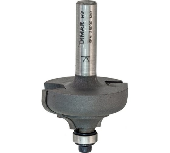 Фреза фаска ампир R 34.9x17.5х66 мм, подшипник, хвостовик 12 мм Dimar 1350019 1