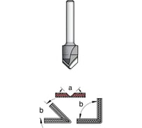Фреза паз v 135 гр. для гибки alucobond 19 мм, 9.5 мм хвостовик 12 мм WPW VE13512
