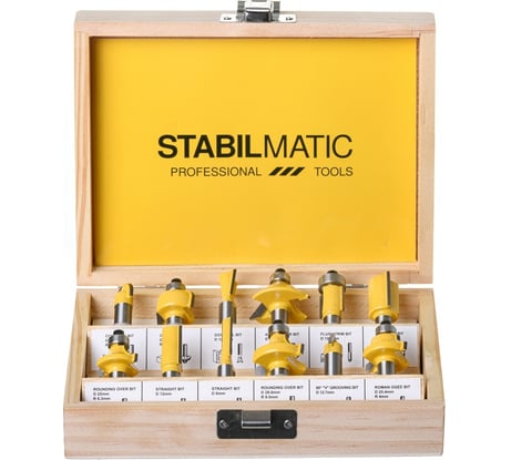 Набор кромочных фрез N1, 6 мм, 12 предметов STABILMATIC SFR-12-6
