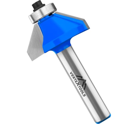 Фреза кромочная конусная с подшипником хв-к 8 мм, d-30 мм, h-12 мм, а - 45, b-11.8 мм, l-57.3 мм vertextools 3520-081230