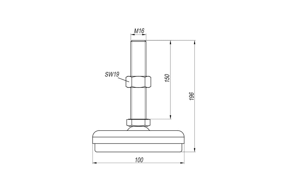 Опора виброизолирующая 100 мм, М16, 600 кг EMES IA101615 - выгодная ...