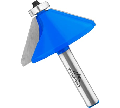 Фреза кромочная конусная с подшипником, хвостовик 8 мм, d-50.8 мм, h-27 мм, а- 45, b-26.8 мм, l-65.3 мм vertextools 3520-082751