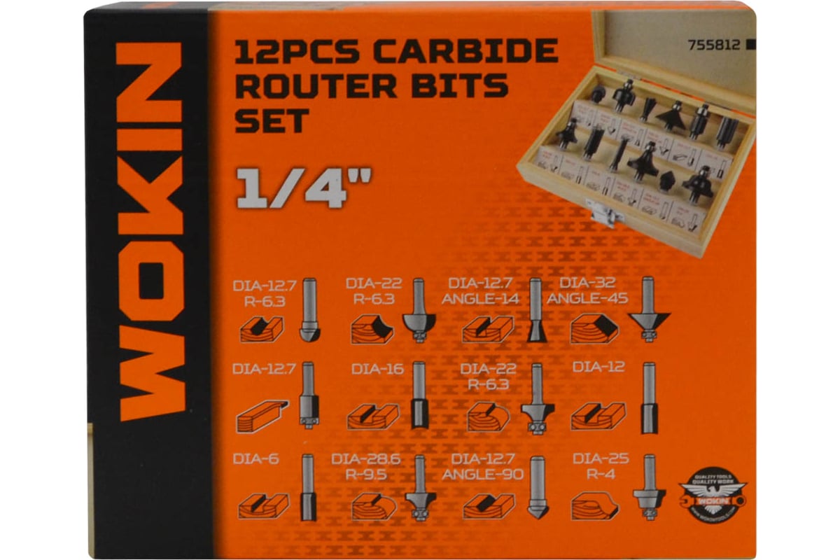 Набор фрез по дереву 12 предметов Wokin 1352957 - выгодная цена, отзывы ...