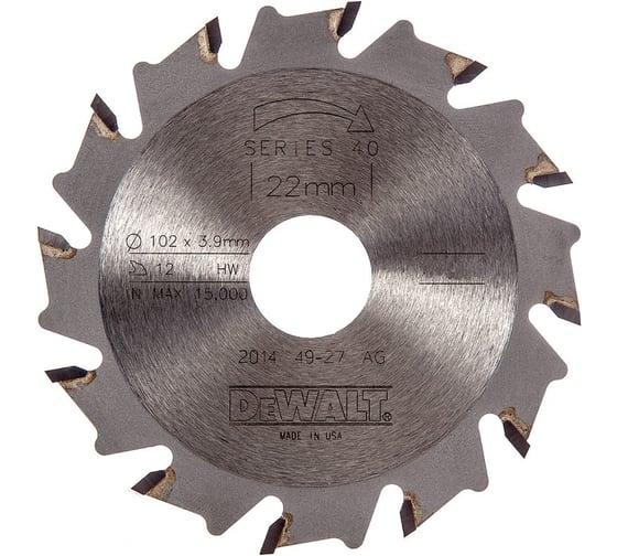Фреза пазовая для DW682K/5K (102х4.0х22 мм, 12 зубьев) DEWALT DT1306