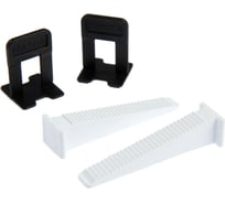 Комплект зажим Ворота + клин Ворота для выравнивания плитки 1.4 мм, 40+40 шт ТУНДРА 9291435