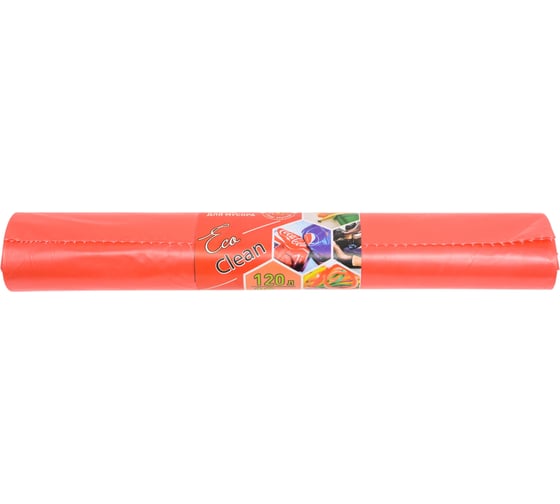 Мешки Ecoclean (120 л, 10 шт., ПВД, прямой шов, красный, 40 мкм, 70х108 см) Концепция Быта 3859