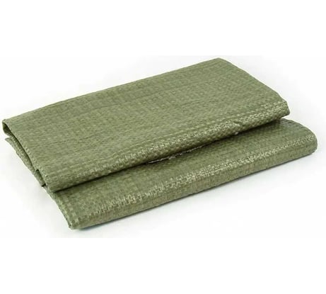 Мешок полипропиленовый зеленый, 50 кг, 55х95 см, 50 шт, прочный, хозяйственный ЛЕТО 90555