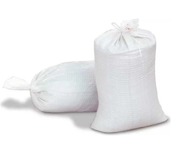 Мешок полипропиленовый белый, 50 кг, 55x105 см, 50 шт, прочный, хозяйственный ЛЕТО 90487