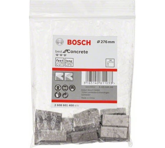 Сегменты для алмазных коронок 276 мм, 17 шт. в полиэтиленовом пакете Bosch 2608601400