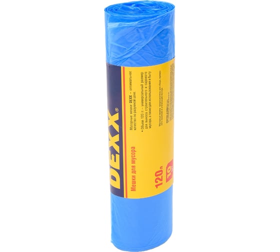 Мешки для мусора голубые (10 шт; 120 л) DEXX 39150-120