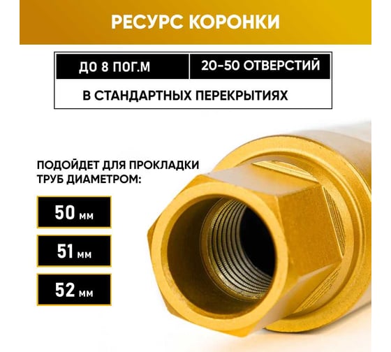 Коронка алмазная 52/400/5 сегм. по бетону, 1 1/4, GOLDEN DRAGON 52/400.11/4.GD 51/400.11/4.GD