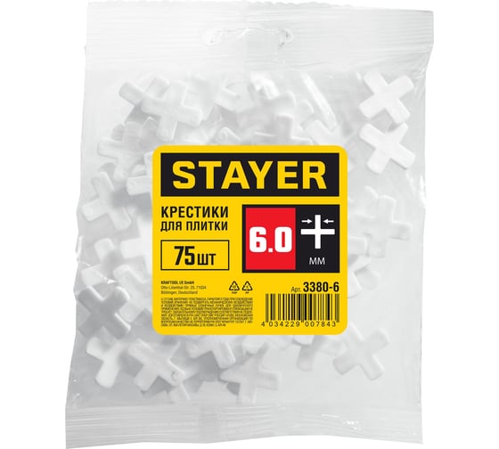 Крестики для кафеля STAYER 6 мм 75 шт. 3380-6