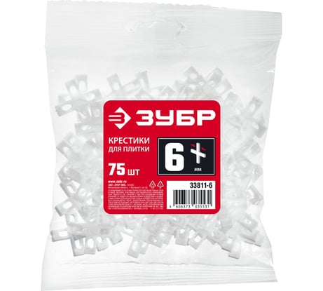 Крестики для кафеля Зубр 6 мм 75 шт. 33811-6