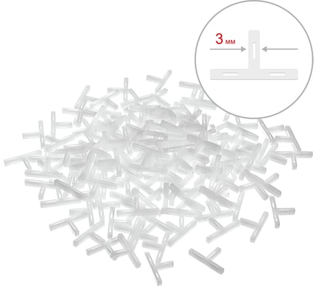 Т-образные крестики для кафеля Зубр 3 мм 150 шт. 33813-3
