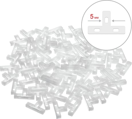 Т-образные крестики для кафеля Зубр 5 мм 100 шт. 33813-5