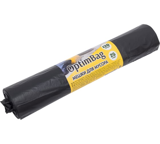 Мешки для мусора OptimBag (25 шт; 120 л; 70x110 см; 40 мкм; ПВД) Концепция Быта 01107