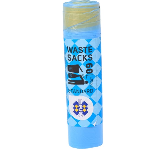 Мешки WASTE SACKS Standard 60 л, 10 шт для мусора Meule 00-00000118