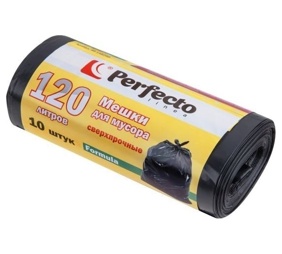 Мешки для мусора сверхпрочные Formula 120 л, 10 шт PERFECTO LINEA 46-148290