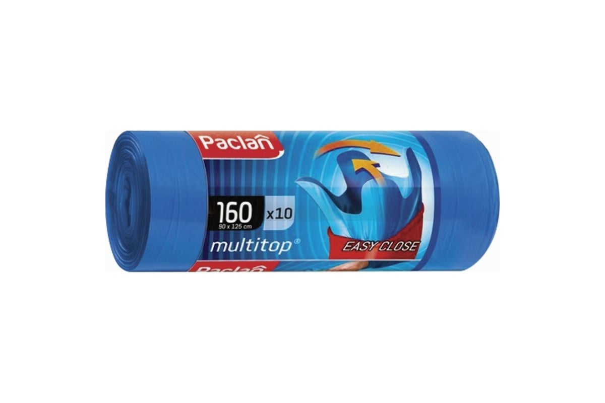 Мешки для мусора Multitop (10 шт; 160 л) с ушками синие PACLAN 604064 ...