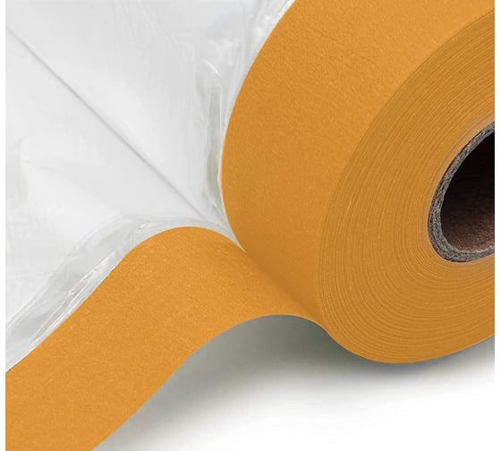 Пленка укрывная защитная с малярной лентой Washi Tape 0.55х30 м Rollingdog 80510