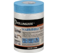 Укрывное полотно на малярной ленте WASHI-SHIELD 30 м x 55 см Rollingdog 81449