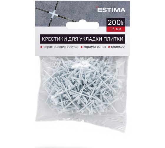 Крестики для плитки 1.5 мм PROFI 200 шт Estima ТД00-070397