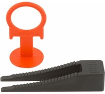 Система выравнивания плитки 40 шт, зажимы Кольцо + Клинья, ширина шва 1.35 мм КУРС 16795