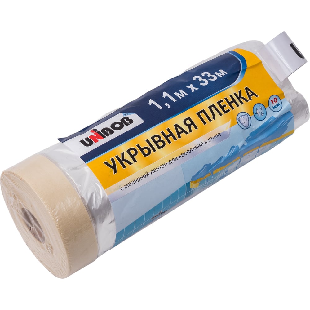 Пленка защитная 1.1х33 м с малярной лентой UNIBOB 211781 - выгодная ...