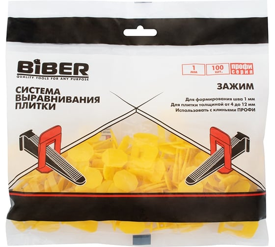 Зажим СВП Профи (ворота) 1 мм, 100 шт Biber 55642 тов-222159 1