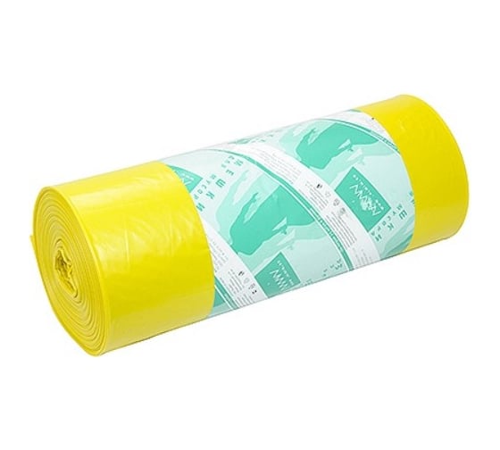 Мешок мусорный желтый (50 шт; 120 л; 700x1100 мм; 20 мкм; ПНД) ALMIN AL-811678n