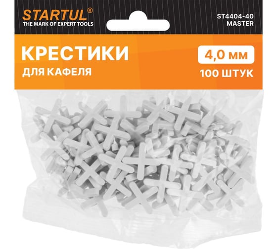 Крестики для кафеля MASTER 4 мм, 100 шт STARTUL ST4404-40 1