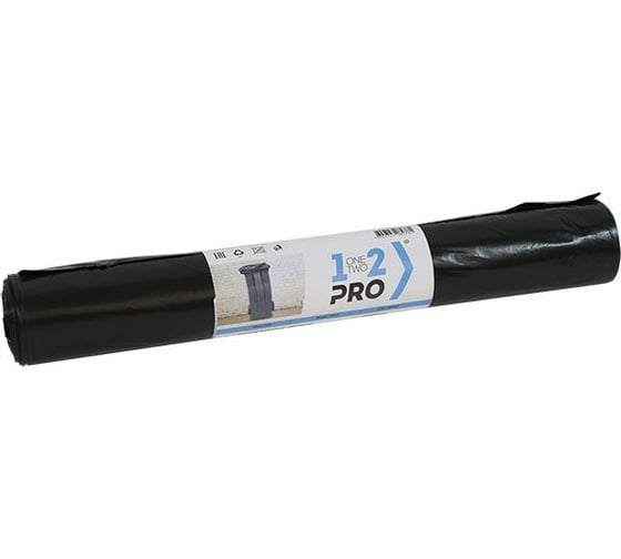 Мешки для мусора (10 шт; 120 л; ПВД; 40 мкм; 68х105 см; черный) 1-2-Pro ММВ12040-10