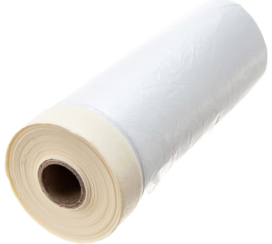 Пленка защитная прозрачная с клейкой малярной лентой (1.1х25 м; HDPE) РемоКолор 09-0-011