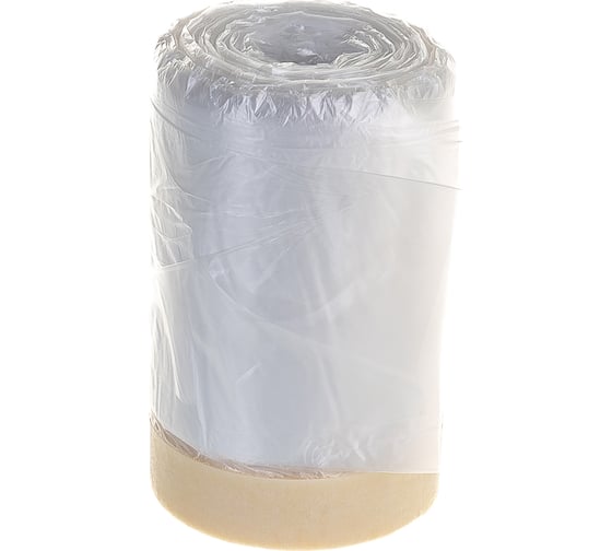 Пленка защитная прозрачная с клейкой малярной лентой (0.55х25 м; HDPE) РемоКолор 09-0-005