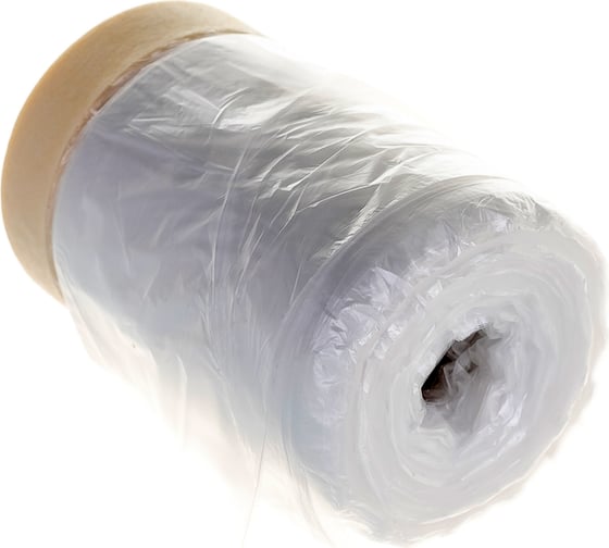 Пленка защитная прозрачная с клейкой малярной лентой (0.55х25 м; HDPE) РемоКолор 09-0-005