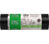 Мешки для мусора EUROHOUSE 240л, 8шт, ПВД, 30мкм, 90х120см 16441